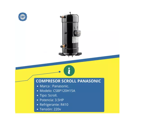 COMPRESOR PANASONIC SCROLL CSBP120H15A 3,5HP R410 220V  