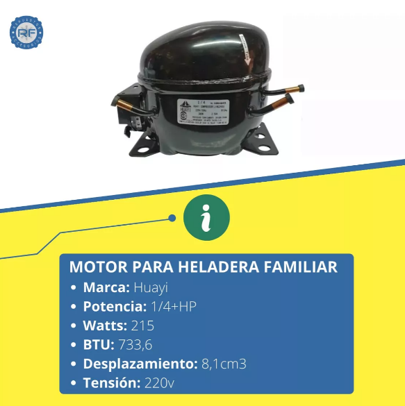 COMPRESOR HUAYI 1&frasl;4+ HP BLEND R134&frasl;R12 FAMILIAR     