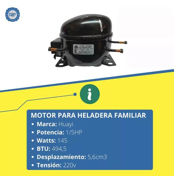 COMPRESOR HUAYI  1&frasl;5 HP BLEND R134&frasl;R12 FAMILIAR  