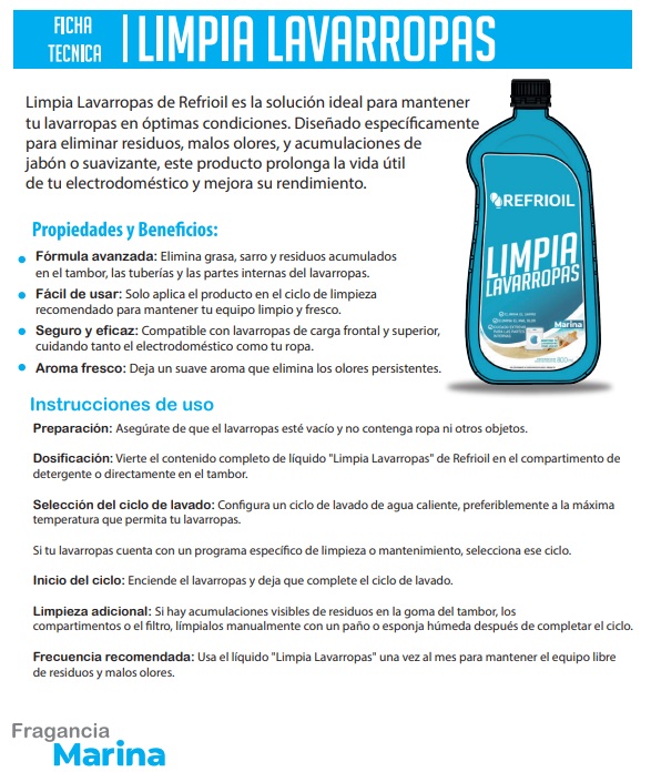 AGENTE LIMPIA LAVARROPAS 800ML  