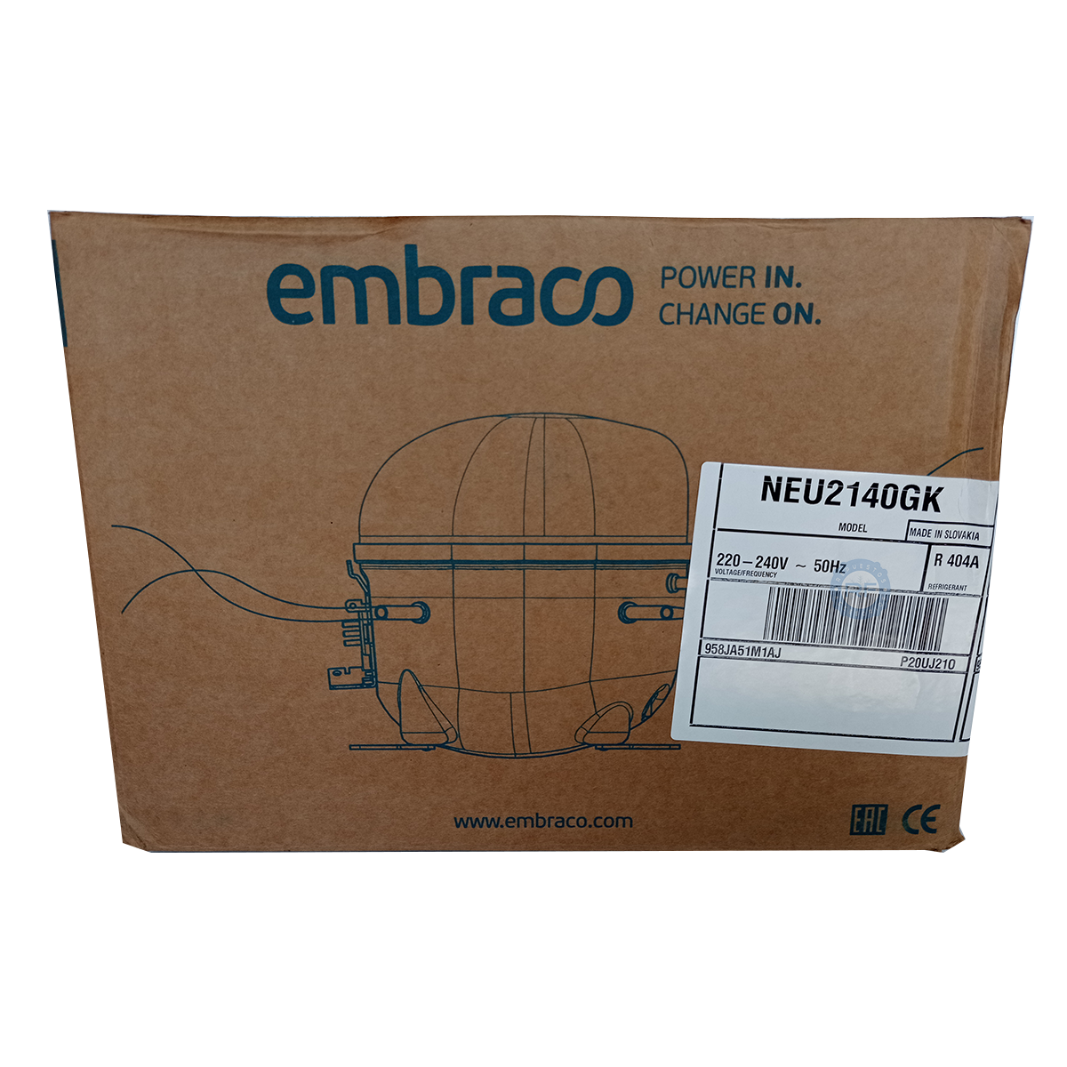 COMPRESOR EMBRACO ASPERA 1&frasl;2HP R404A LBP-NEU 2140GK   