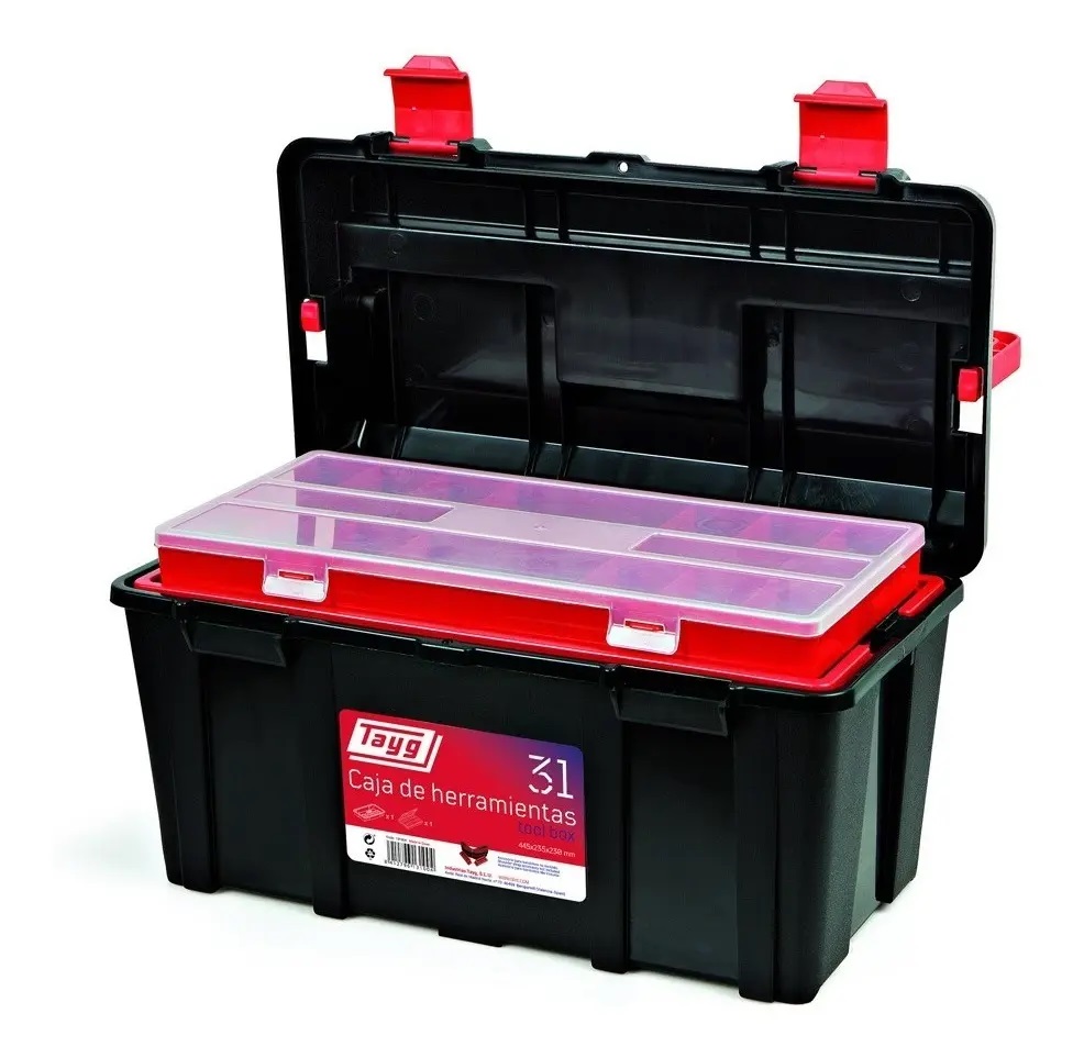 CAJA DE HERRAMIENTAS PLASTICA TAYG N°31 C&frasl; ESTUCHE PROFESIONAL      