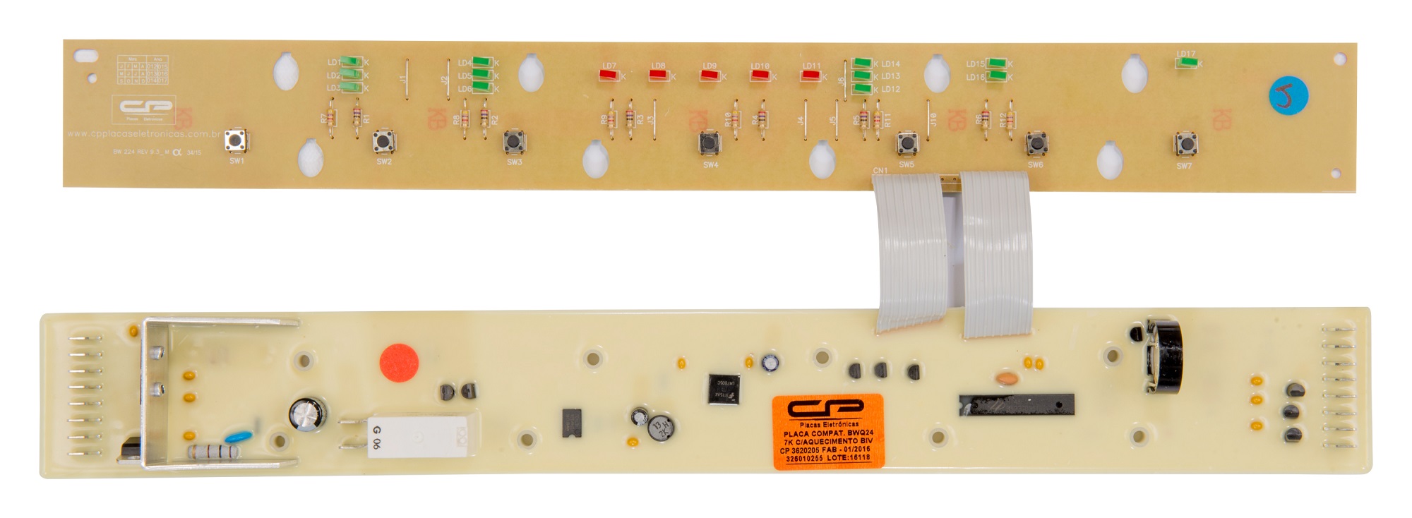 PLAQUETA CP LAVARROPAS ESLABON DE LUJO ARW680 (7 BOTONES)  