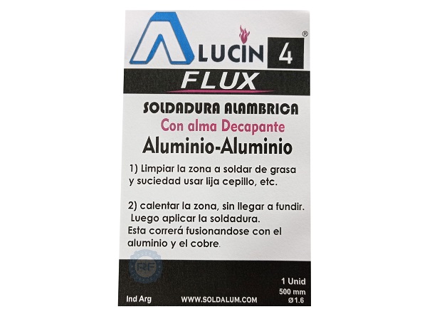 ALUCIN 4 FLUX CON ALMA DECAPANTE SOLDADURA ALUMINIO-ALUMINIO   