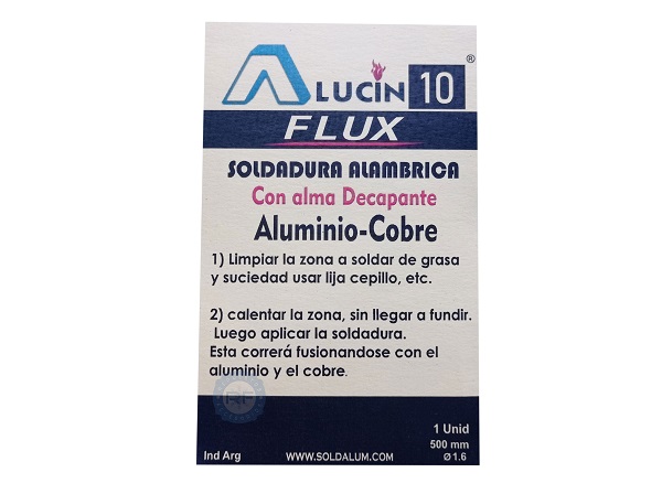 ALUCIN 10 FLUX CON ALMA DECAPANTE SOLDADURA ALUMINIO-COBRE  