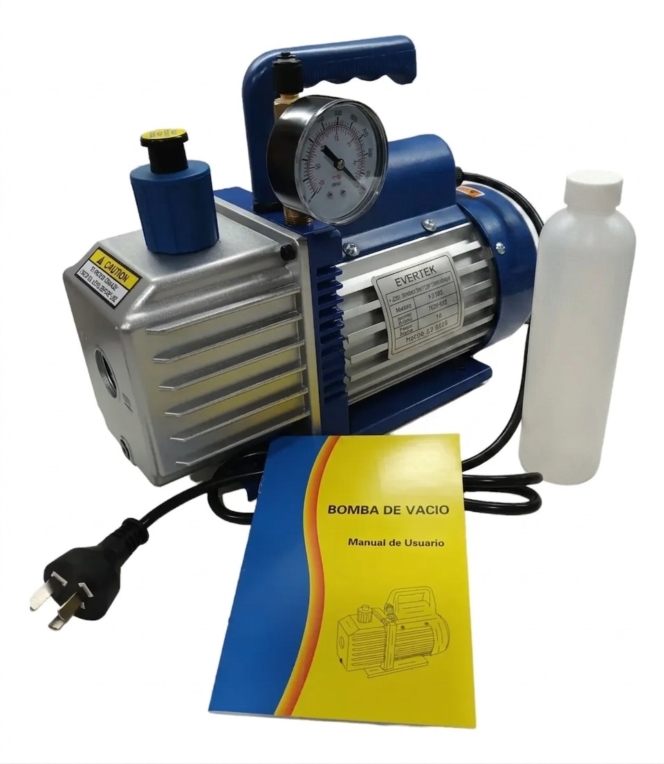 BOMBA DE VACIO EVERTECH 2 ETAPAS 70L&frasl;min CON VACUOMETRO  