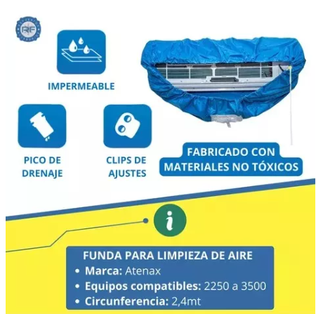 FUNDA COBERTOR LIMPIEZA AIRE ACONDICIONADO SPLIT DIAM. 2500 - 3500   