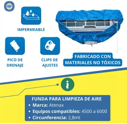 FUNDA COBERTOR LIMPIEZA AIRE ACONDICIONADO SPLIT 4500 A 6000  
