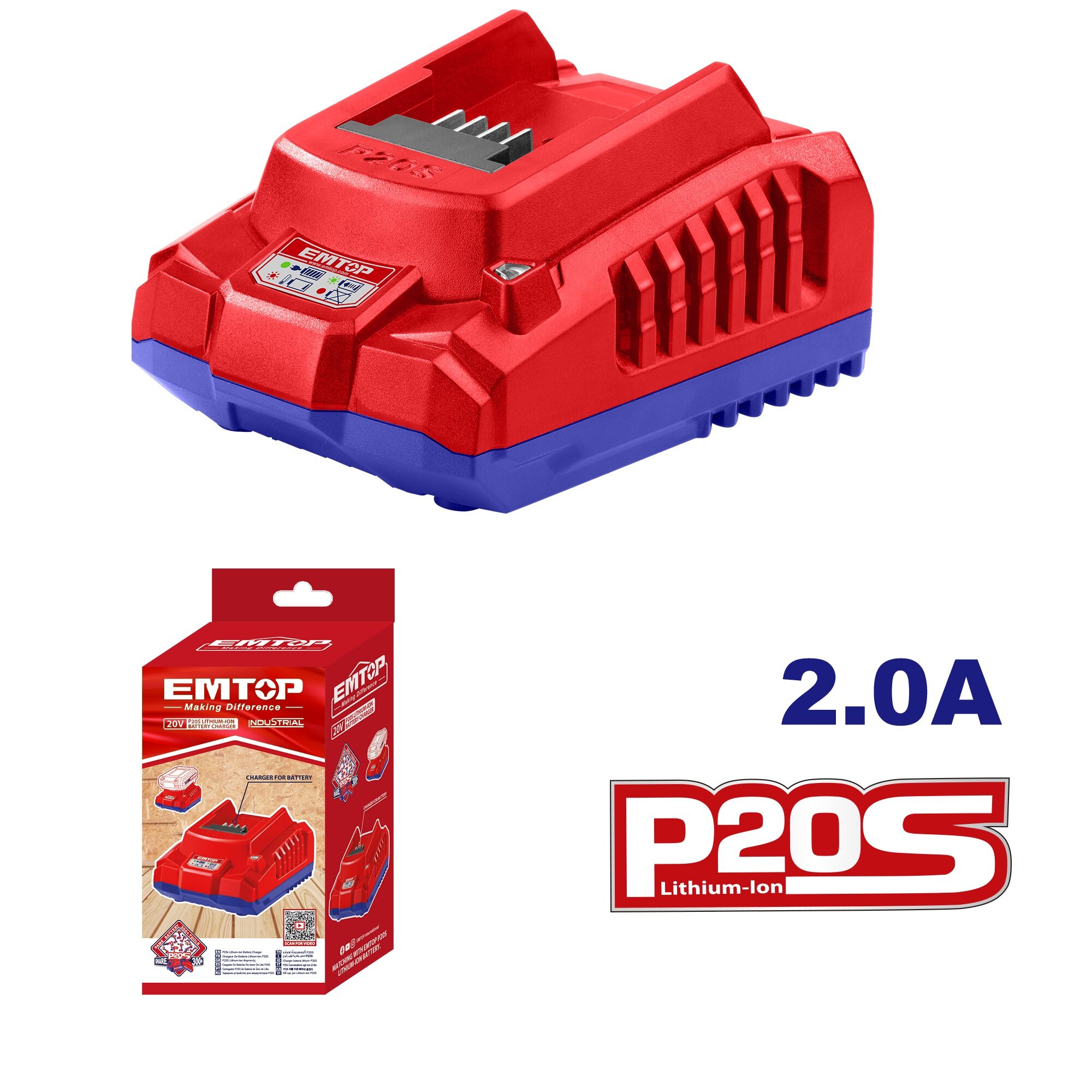 CARGADOR DE BATERIA 2A (COMPATIBLE 4A Y 5A) EMTOP  