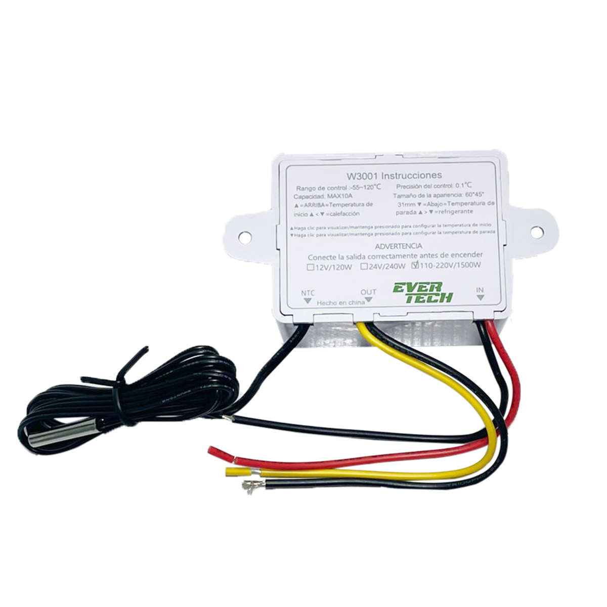 TERMOSTATO DIGITAL W3001 EVERTECH  