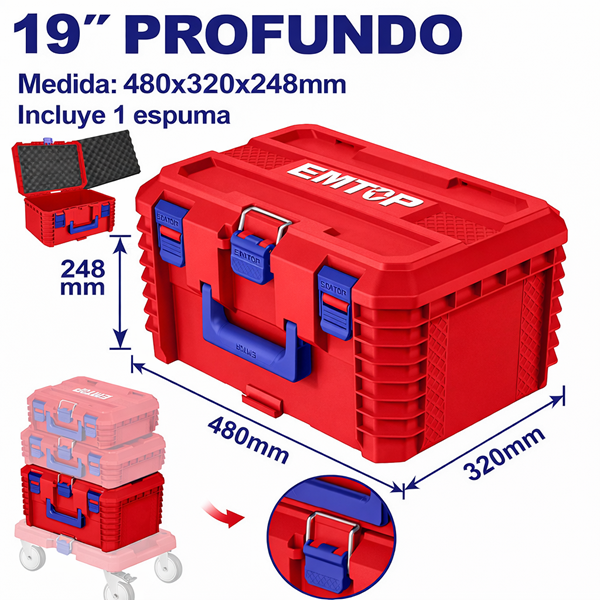 CAJA ENCASTRABLE ALTA PACKOUT 19" EMTOP  