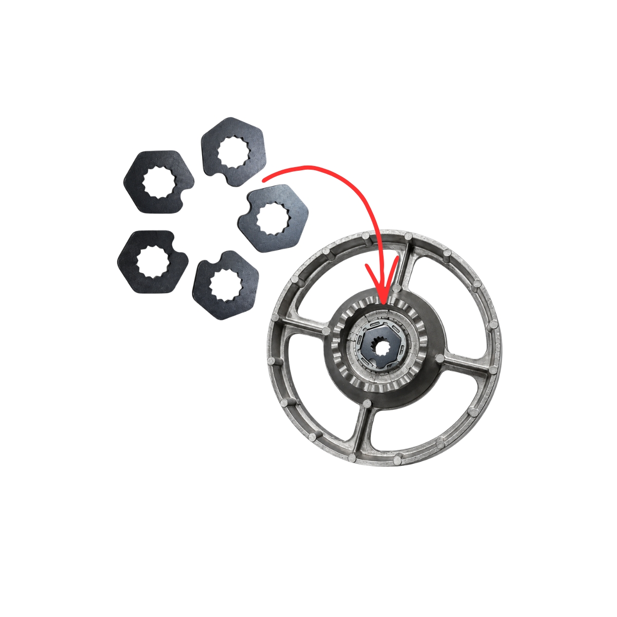 ARANDELA HEXGONAL PARA POLEA DREAN 5.05 FUZZY TECH  