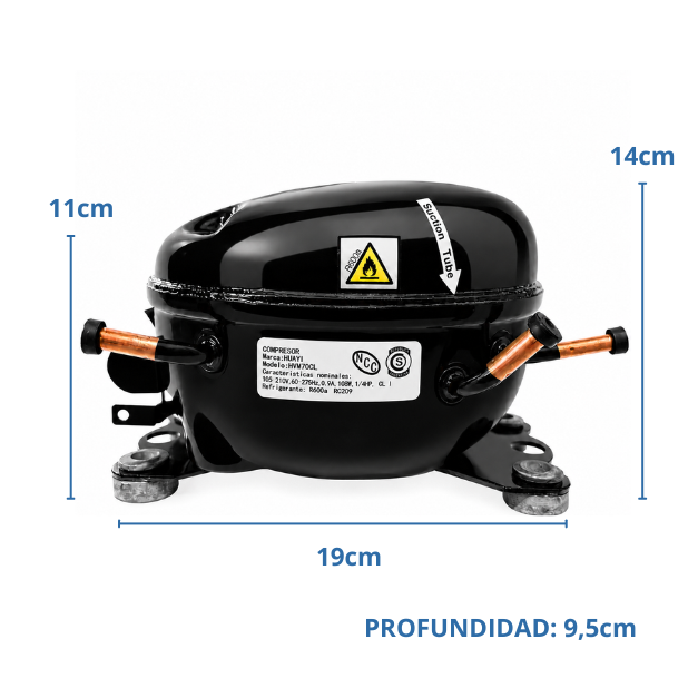 COMPRESOR HUAYI 1&frasl;4 HP INVERTER R600 FAMILIAR     